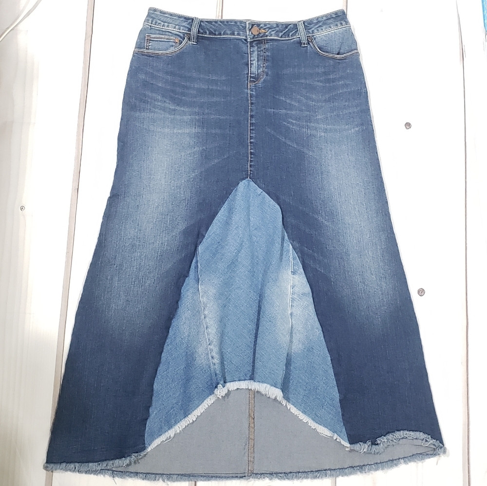 Soho New York & Company Denim Jean Maxi Skirt